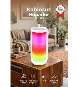 Torima Bluetooth Hoparlör Rgb Işıklı Speaker PLUSE5 Beyaz