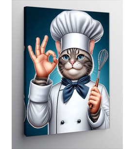 Kanvas Tablo Aşçı Kedi