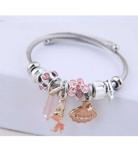 Pembe Deniz Kızı Charmlı Pandora Model Bileklik