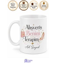 Alışveriş Benim Terapim Temalı Alışveriş Terapimdir Kupa Bardak Hediye