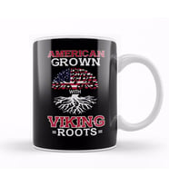 American Grown With Viking Roots Patriotic Norse Kupa Bardak Porselen