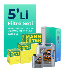 MANN Audi A5 40 Dizel Filtre Bakım Seti Liqui Moly Motor Yağlı (2020-2024) 5 Li