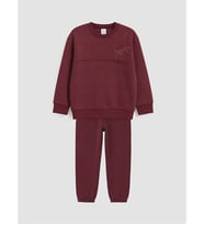 LCW Kids Bordo Dinozor Baskılı Erkek Çocuk Eşofman Takımı