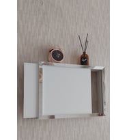 30x40x7 cm Düz Kapaklı Beyaz-Gümüş Duvara Asılabilir Sigorta ve Modem-Wifi Saklama Kutusu! Saklama Kutusu