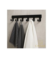 Mat Siyah 6 Kancalı Duvar Tipi Banyo Askısı