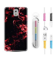 Samsung Note 3 4 5 8 9 20 Ultra 10 Lite Kılıf Kablo Koruma Spiral Silikon Red Smoke 1745