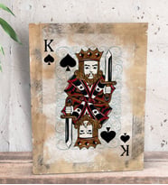 BK Gift İskambil Maça Papaz Tasarımlı Dekoratif Mini Kanvas Tablo 15x20cm-1