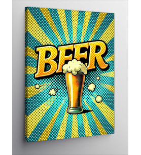 Kanvas Tablo "Beer" Yazılı Retro Afiş