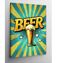 Kanvas Tablo "Beer" Yazılı Retro Afiş
