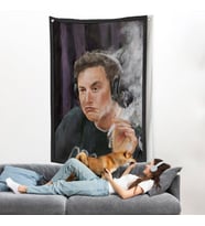 Sigara İçen Elon Musk Duvar Örtüsü-7822
