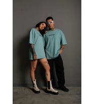 Kadın Oversize Tişört Golf GTI Retro Araba Baskılı T-shirt- Mint Yeşili