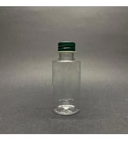 30 cc Pet Şişe Silindir Kısa - Yeşil Metal Kapaklı- 30ml Pet Şişe- x 10 Adet (Karışık)