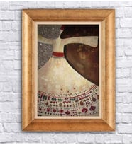 Altın Varaklı  Çerçeveli Paspartulu Tablo ndd1412 (Gold)