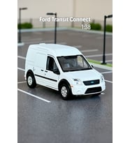 Beyaz 1:38 Ölçek Die Cast Kapıları Açılır Lisanslı Ford Transit Connect Oyuncak Metal Model Araba