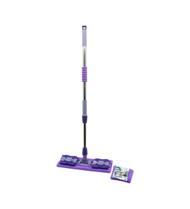 MANDALLI YÜZEY TEMİZLİK PALET MOP M.FİBER PASPAS - YEDEKLİ DUVAR SİLME MOP METAL UZAYAN SAP=70-107CM- 360°