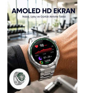 Amoled Smartwatch Harita Modlu Bluetooth Aramalı 3 Değiştirilebilir Kayışlı Yeni Nesil