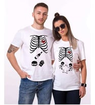 Tshirthane İskelet Bebek İskelet Yemek Sevgili Kombinleri Tshirt Kombini (Tek Ürün Fiyatıdır.)