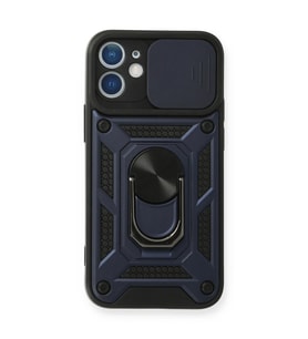 Apple iPhone 11 Kılıf Pars Lens Yüzüklü Silikon - Lacivert