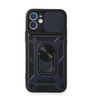 Apple iPhone 11 Kılıf Pars Lens Yüzüklü Silikon - Lacivert