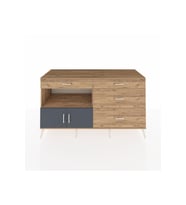 Kronos Konsol Tek Raflı 4 Çekmeceli 2 Kapaklı 176x59x99 Çam-Antrasit/Çam