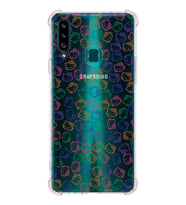 Samsung Galaxy  A20s Uyumlu Köşe Korumalı Antişok Kapak Hello Kitty Tasarımlı Şeffaf  Kılıf