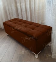 Lüks Çizgi Kapitoneli Sandıklı Puf Bench 110 cm (Kahverengi)