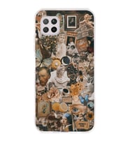 Huawei P40 Lite Uyumlu Aesthetic Sanatsal Kolaj Desenli Şeffaf Telefon Kılıfı