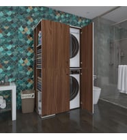 Kenzlife çamaşır-kurutma makinesi dolabı kapaklı foka sol cvz 180*090*60 banyo arkalıksız (Karışık)