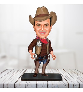 Kişiye Özel Karikatür Biblo KOVBOY ADAM