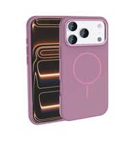 Apple iPhone 17 Pro Max Uyumlu Kılıf M-Safe Şarj Özellikli Metal Kamera Çerçeveli Zore Edi Silikon Kapak (Mor)