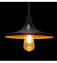RİOLİGHT RETRO  SIYAH IÇİ SARI METAL SARKIT AVİZE ÇAP: 27CM (Siyah)