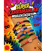 Süper Kahramanlar Çocuk Bileklik Seti (Örümcek Adam, Batman, Hulk, Kaptan America, Superman, Demir Adam) (Karne-Doğumgünü)