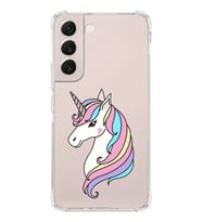Samsung Galaxy S22 Uyumlu Köşe Korumalı Antişok  Kapak Unicorn Tasarımlı Şeffaf  Kılıf