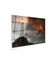 Yatay Cam Tablo Salon Duvar Tablosu Yatay Cam Lotr Mordor Gercekci Yeni Ev Hediyesi Ofis Tablosu