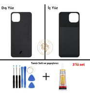 Reeder Vida Seti + Yapıştırıcı S23 Max Pro Siyah Yapıştırıcı B-7000 Yapıştırıcı Vida Seti Arka Kapak Arka Cam Batarya Kapağı Lazer Kesim Kapak Pil Kapağı Back Cover