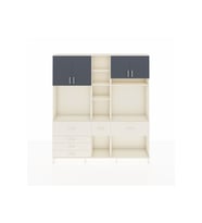 Arges Dolap 11 Raflı 6 Çekmeceli 4 Kapaklı 220x30x243 Aytaşı-Antrasit/Aytaşı