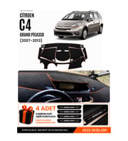 e-biz CITROEN C4 GRAND PİCASSO (2007-2013) Uyumlu Torpido Örtüsü - Siyah-Kahverengi - CI010