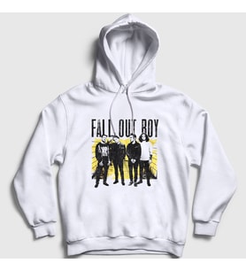 Presmono Unisex Beyaz Band Fall Out Boy Kapüşonlu Sweatshirt 394881tt