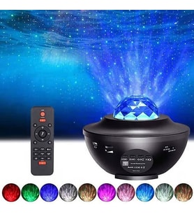 LED Hoparlörlü Lazer Projeksiyon Gece Lambası