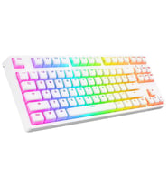 Rampage KB-R136 GHOST Beyaz Type-C Bağlantılı RGB Puding Tuşlu Red Switch US Gaming Oyuncu Klavye