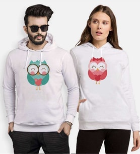 Tshirthane Owl Baykuş Sevgili Kombinleri Kapüşonlu Kombini (Tek Ürün Fiyatıdır.)
