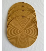 Yuvarlak Amerikan Servis Sofra Altlığı, Masa Dekoru Supla 33cm 4lü (Hardal)