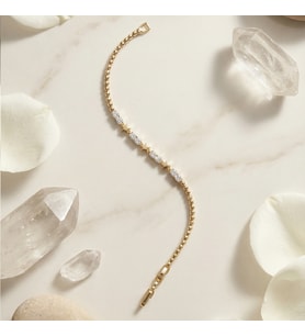 Valmont Accessories Xuping 14K Kaplama 17+2 cm Ayarlanabilir Yıldız Detaylı Taşlı Kadın Çelik Bileklik