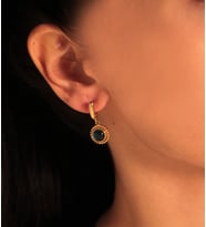 Yeşil Taşlı Oval Kesim Sallantılı Küpe (JKP761)