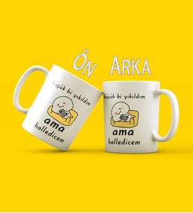 Küçük Bi Yıkıldım Tasarımlı Kupa Bardak