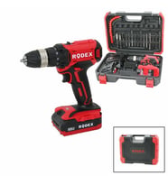 2 KADEME HIZ - VİTES ŞARJLI=ÇİFT BATARYA 17PCS UÇLU MATKAP 0-350 / 0-1350 RPM 21V/2.0A LI-ION RDX-3375A (5343)