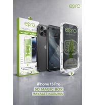 Epro iPhone 15 Pro 5D Magic Box Hayalet Koruma Tam Ekran Cam Ekran Koruyucu