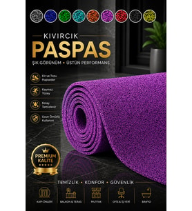 100 x 1400 Kıvırcık Paspas Tüm Ölçüler Kaymaz Taban Halı Yolluk Kapı Önü Paspası