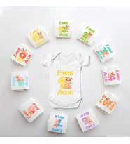 İsme Özel Anı Erkek Bebek 12 Aylık Zıbın Set-ZBNSET_101