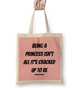 Princess Diana Quotes Art GiftUK Vintage Retro Style Bez Çanta Uzun Saplı